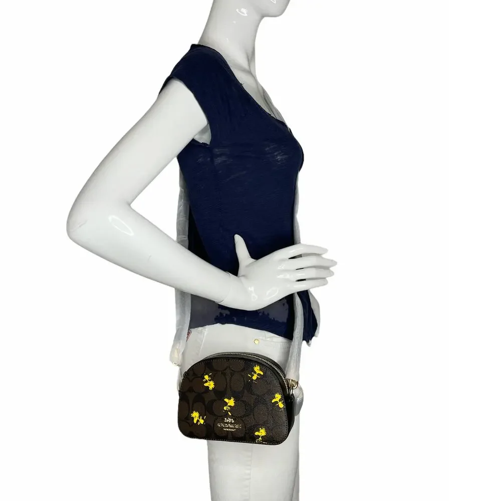 Coach Peanuts Mini Serena Crossbody Bag With Woodstock Print